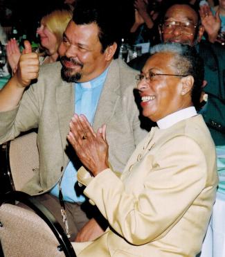 Bishop Barbara Harris with Canon Edward Rodman