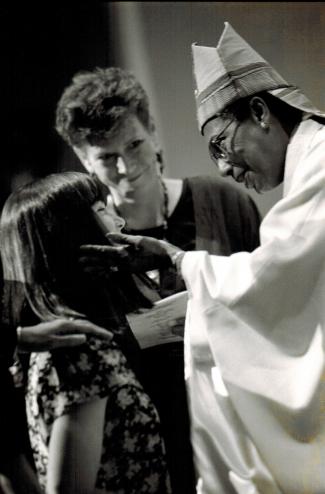 Bishop Harris with young confirmand