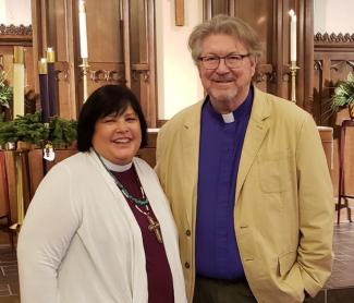 Bishop Carol Gallagher and Bishop Michael Smith