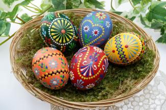 Decorated easter eggs