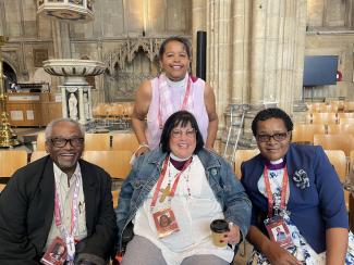 Bishops Gayle Harris, Carol Gallagher, Michael Curry and Rose Okeno