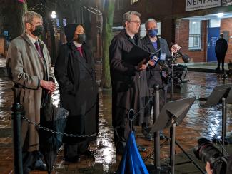 Old North vicar Matthew Cadwell gives statement at Jan. 5 2022 lantern lighting