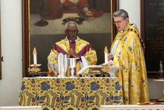 Presiding Bishop Curry with Old North Vicar in Charge Matthew Cadwell