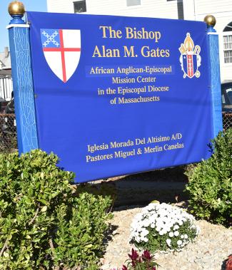 Sign outside the new African Mission Center in Everett