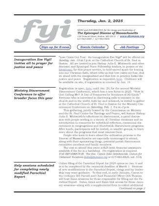 January 2025 FYI newsletter cover page