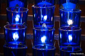 Blue votives