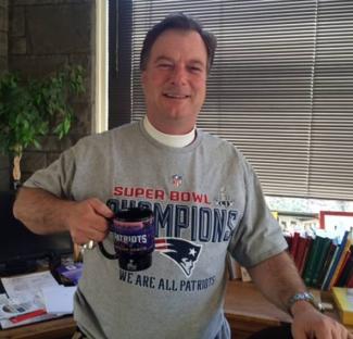 Rickel in Patriots gear