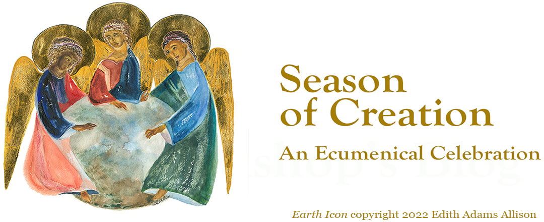 Season of Creation icon angels and earth image