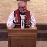 Screenshot of Bishop Alan Gates giving Holy Tuesday 2022 sermon.