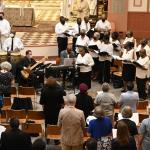 Choir and congregation at Gospel procession