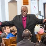 Presiding Bishop Curry with youth at St. Cyprian's in Roxbury