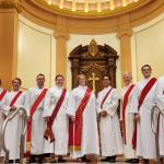 Newly ordained deacons pictured with bishops